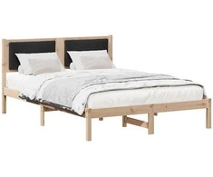 Lova Lovos rėmas Juoda 140 x 190 cm Kietos pušies mediena