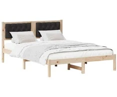 Lova Lovos rėmas Juoda 140 x 190 cm Kietos pušies mediena
