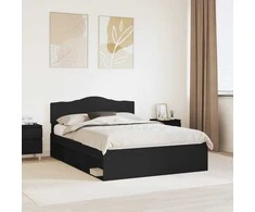 Lova Lovos rėmas Juoda 150 x 200 cm Kietos pušies mediena