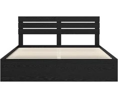 Lova Lovos rėmas Juoda 200 x 200 cm Kietos pušies mediena