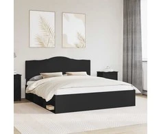 Lova Lovos rėmas Juoda 200 x 200 cm Kietos pušies mediena