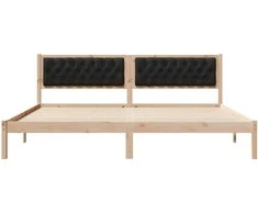 Lova Lovos rėmas Juoda 200 x 200 cm Kietos pušies mediena