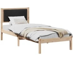 Lova Lovos rėmas Juoda 80 x 200 cm Kietos pušies mediena