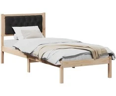 Lova Lovos rėmas Juoda 80 x 200 cm Kietos pušies mediena