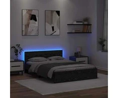 Lova Lovos rėmas Juodas ąžuolas 140 x 200 cm Apdirbta mediena