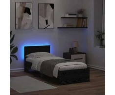 Lova Lovos rėmas Juodas ąžuolas 75 x 190 cm Apdirbta mediena