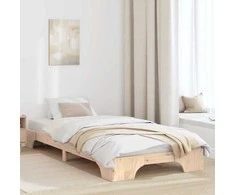 Lova Lovos rėmas Natūrali 100 x 200 cm Kietos pušies mediena
