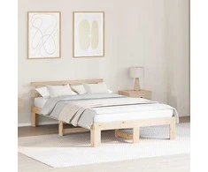 Lova Lovos rėmas Natūrali 135 x 190 cm Kietos pušies mediena