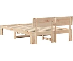 Lova Lovos rėmas Natūrali 135 x 190 cm Kietos pušies mediena