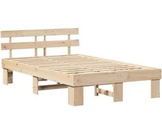Lova Lovos rėmas Natūrali 135 x 190 cm Kietos pušies mediena