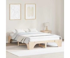 Lova Lovos rėmas Natūrali 140 x 200 cm Kietos pušies mediena