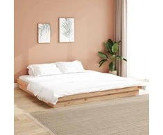 Lova Lovos rėmas Natūrali 200 x 200 cm Kietos pušies mediena