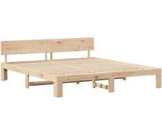 Lova Lovos rėmas Natūrali 200 x 200 cm Kietos pušies mediena