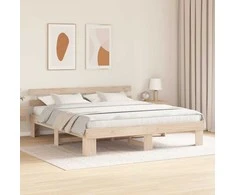 Lova Lovos rėmas Natūrali 200 x 200 cm Kietos pušies mediena