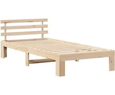 Lova Lovos rėmas Natūrali 90 x 190 cm Kietos pušies mediena