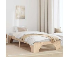Lova Lovos rėmas Natūrali 90 x 190 cm Kietos pušies mediena