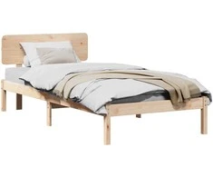 Lova Lovos rėmas Natūrali 90 x 190 cm Kietos pušies mediena
