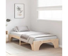 Lova Lovos rėmas Natūrali 90 x 200 cm Kietos pušies mediena