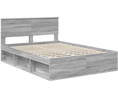 Lova Lovos rėmas Pilkas Sonoma 140 x 190 cm Kietos pušies mediena