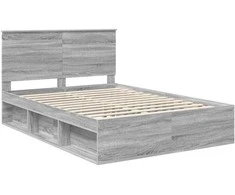 Lova Lovos rėmas Pilkas Sonoma 140 x 190 cm Kietos pušies mediena