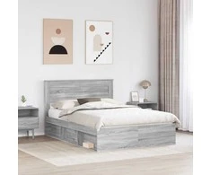 Lova Lovos rėmas Pilkas Sonoma 140 x 190 cm Kietos pušies mediena