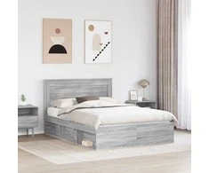 Lovos rėmas Pilkas Sonoma 160 x 200 cm Kietos pušies mediena