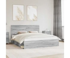 Lova Lovos rėmas Pilkas Sonoma 180 x 200 cm Kietos pušies mediena