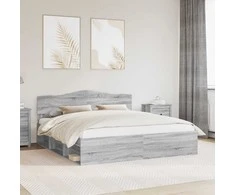 Lova Lovos rėmas Pilkas Sonoma 180 x 200 cm Kietos pušies mediena