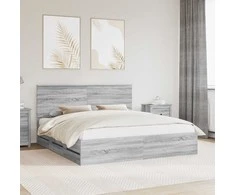 Lova Lovos rėmas Pilkas Sonoma 180 x 200 cm Inžinerinė mediena