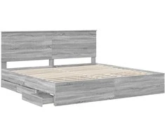 Lova Lovos rėmas Pilkas Sonoma 200 x 200 cm Inžinerinė mediena