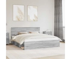 Lova Lovos rėmas Pilkas Sonoma 200 x 200 cm Apdirbta mediena