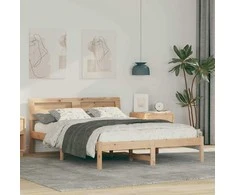 Lova Lovos rėmas Ruda 135 x 190 cm Kietos pušies mediena