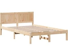 Lova Lovos rėmas Ruda 140 x 190 cm Pušies medienos masyvas