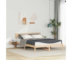 Lova Lovos rėmas Ruda 150 x 200 cm Kietos pušies mediena