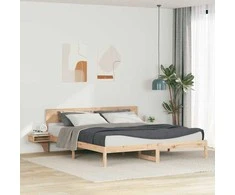 Lova Lovos rėmas Ruda 200 x 200 cm Kietos pušies mediena
