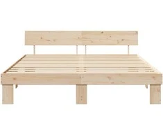 Lova Lovos rėmas Ruda 200 x 200 cm Kietos pušies mediena