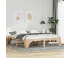 Lova Lovos rėmas Ruda 200 x 200 cm Kietos pušies mediena