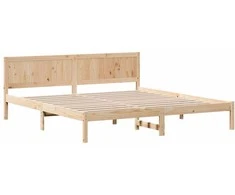 Lova Lovos rėmas Ruda 200 x 200 cm Pušies medienos masyvas