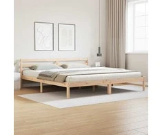 Lova Lovos rėmas Ruda 215,5 x 185,5 x 69,5 cm Kietas pušies medis