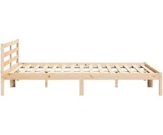 Lova Lovos rėmas Ruda 225,5 x 185,5 x 69,5 cm Kietas pušies medis