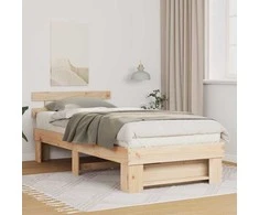 Lova Lovos rėmas Ruda 75 x 190 cm Kietos pušies mediena