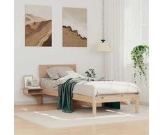 Lova Lovos rėmas Ruda 75 x 190 cm Kietos pušies mediena