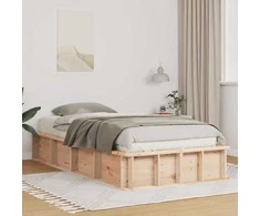 Lova Lovos rėmas Ruda 90 x 190 cm Kietos pušies mediena