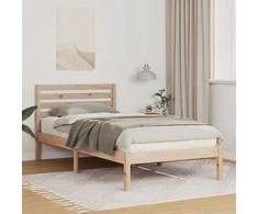 Lova Lovos rėmas Ruda 90 x 200 cm Kietos pušies mediena