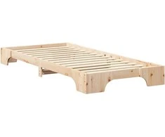 Lova Lovos rėmas Ruda 90 x 210 cm Kietos pušies mediena