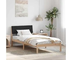 Lova Lovos rėmas Ruda ir juoda 100 x 200 cm Pušies masyvas