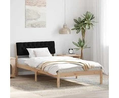 Lova Lovos rėmas Ruda ir juoda 100 x 200 cm Pušies masyvas