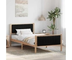 Lova Lovos rėmas Ruda ir juoda 100 x 200 cm Pušies masyvas
