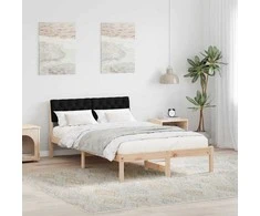 Lova Lovos rėmas Ruda ir juoda 120 x 190 cm Pušies masyvas