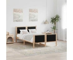 Lova Lovos rėmas Ruda ir juoda 120 x 190 cm Pušies masyvas